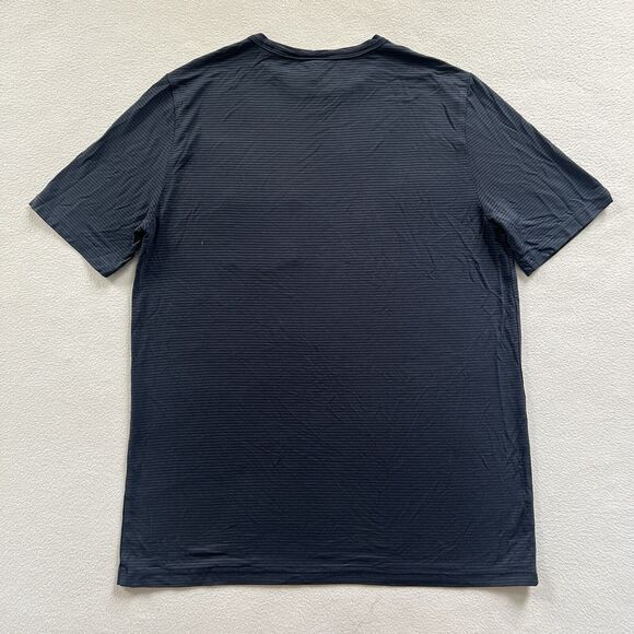 Vuori Shirt Men Ink Navy Blue Stripe Linear Tech Performance Short Sleeve Tee S - Picture 7 of 10